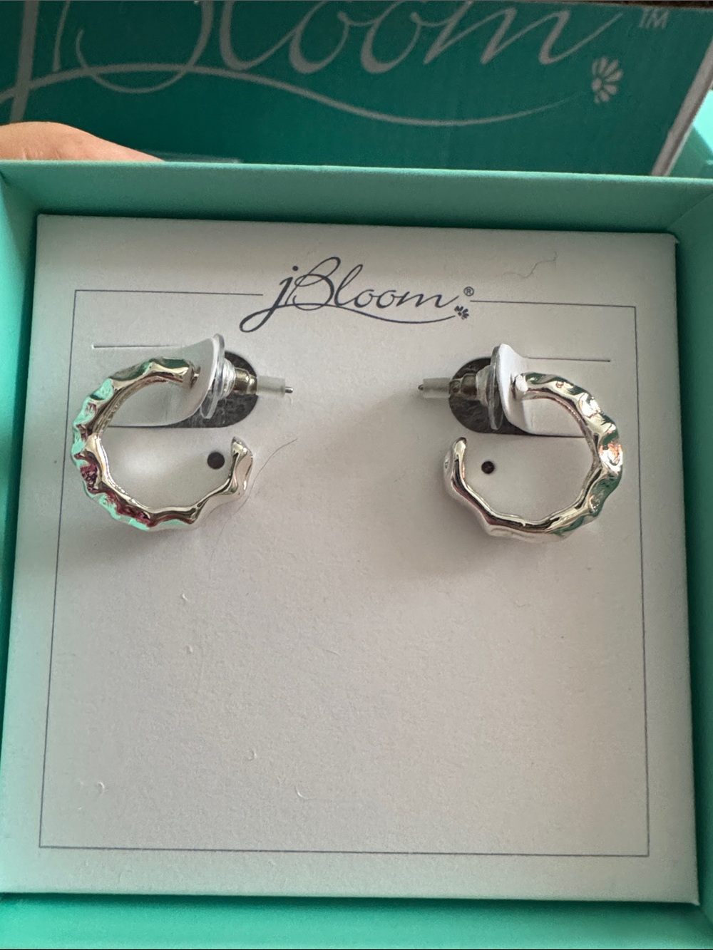 bloom Silver Sculpted Mini Hoop Earrings Women’s Fashion Jewelry